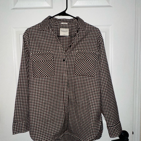 Abercrombie & Fitch Tops - Abercrombie & Fitch Maroon and Black Plaid Shirt